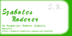 szabolcs moderer business card